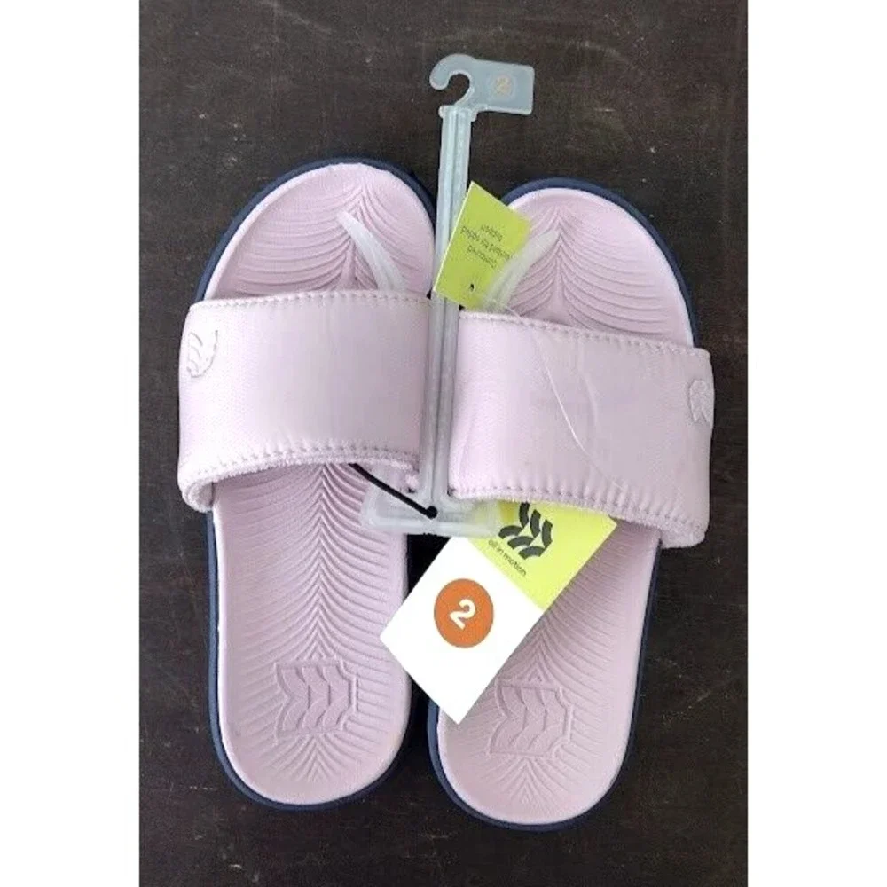 All in‎ Motion Kids Slide Sandals Pink Size 2 Water Ready Comfortable